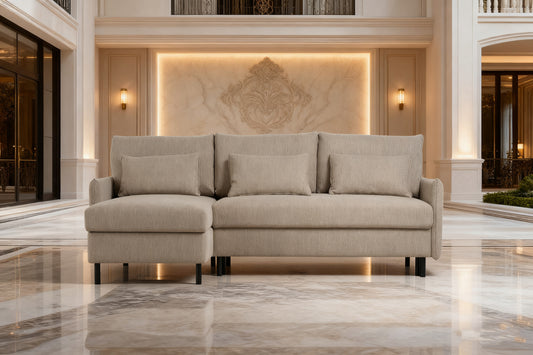 Modèle 12 Canapé-lit 3 places avec méridienne à gauche et rangement