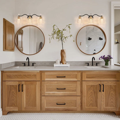 Luminaires de salle de bain modernes Ora à intensité variable, noirs et dorés